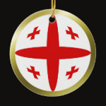 Georgia Fisheye Flag Ornament