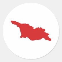 Georgia map round stickers