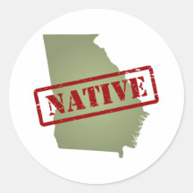 Georgia Native with Georgia Map Round Stickers