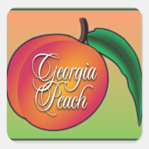 Georgia Peach Square Stickers