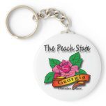 Georgia Peach State Cherokee Rose Keychain