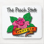 Georgia Peach State Cherokee Rose Mouse Pad