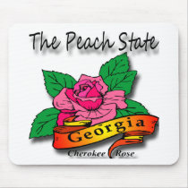 Georgia Peach State Cherokee Rose Mouse Pad