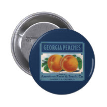 Georgia Peaches, Vintage Fruit Crate Label Art Pin