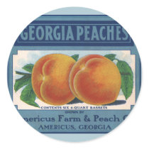 Georgia Peaches, Vintage Fruit Crate Label Art Stickers