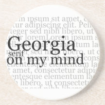 Georgia Serif On My Mind Drink Coasters