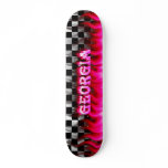 Georgia skateboard pink fire and flames design.