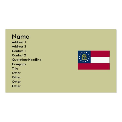 Georgia State Flag Business Card Template