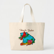 Georgia The Peach State Blue & Cardinal Tote Bag