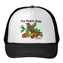 Georgia The Peach State Brown Thrasher Mesh Hats