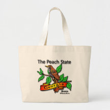 Georgia The Peach State Brown Thrasher Tote Bag