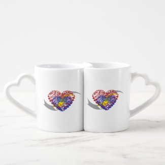 Gepmetric heart lovers mug