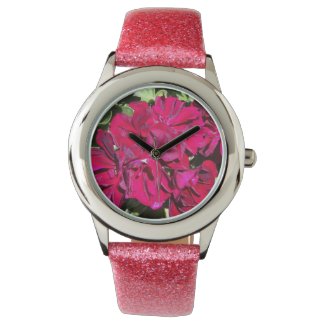 Geranium Flower Red Wrist Watches
