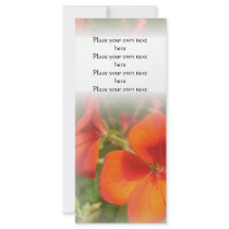 Geranium garden Bookmark - Customize Customized Rack Card