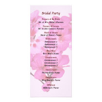 Geranium Heart All in a Row Wedding Program rack cards