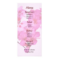Geranium Heart Wedding Menu rack cards