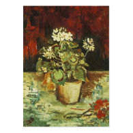 Geranium in  a Flower pot, van Gogh Business Card Template
