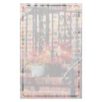 Geraniums and a Pig Stationery Design