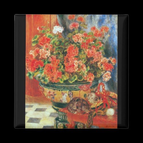 Geraniums and cats by Pierre Renoir Fridge Magnets