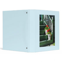 Geraniums and Pansies on Steps Vinyl Binder