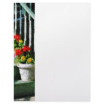 Geraniums and Pansies on Steps Personalized Letterhead
