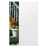 Geraniums and Pansies on Steps Custom Stationery
