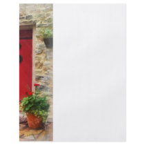 Geraniums by Red Door