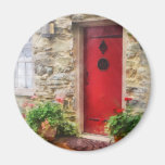 Geraniums by Red Door Refrigerator Magnet