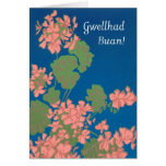 Geraniums Get Well Card, Welsh Greeting