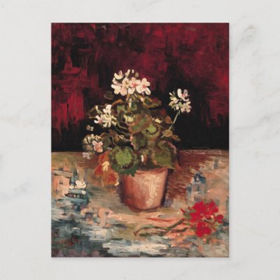 Geraniums in a Flowerpot, Vincent van Gogh Post Cards