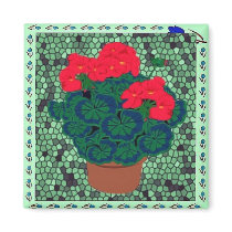 Geraniums in Mosaics magnets