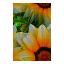 This print titled Gerber Abstract print has an artistic flower look to it.