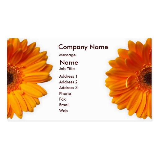 Gerber Daisy Business Card (front side)