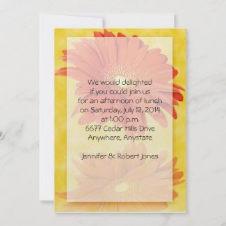 Gerber Daisy in Orange invitation