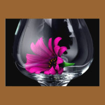 Gerber Daisy in Wine Glass POSTER or CARD posters