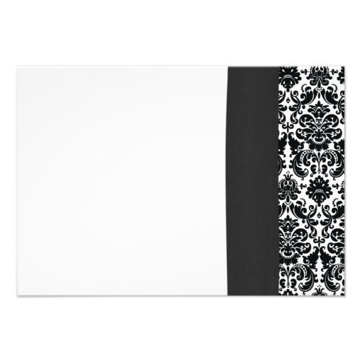 Gerber Daisy Red Black Damask Wedding Reply Card Personalized Invitations