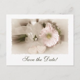 Gerber Daisy Save the Date postcard