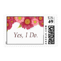 Gerber Daisy Theme Wedding Custom Stamps