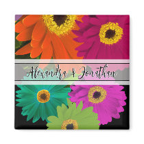 Gerber Daisy Wedding Stickers or Customize magnets