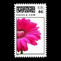 Gerber Daisy With Pink Heart Center stamps