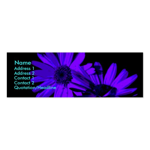 gerbera at night 1 business card template (front side)