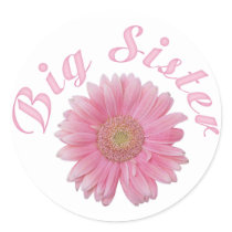 Gerbera Big Sister Round Stickers