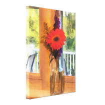 Gerbera Daisies by Kitchen Window canvas prints