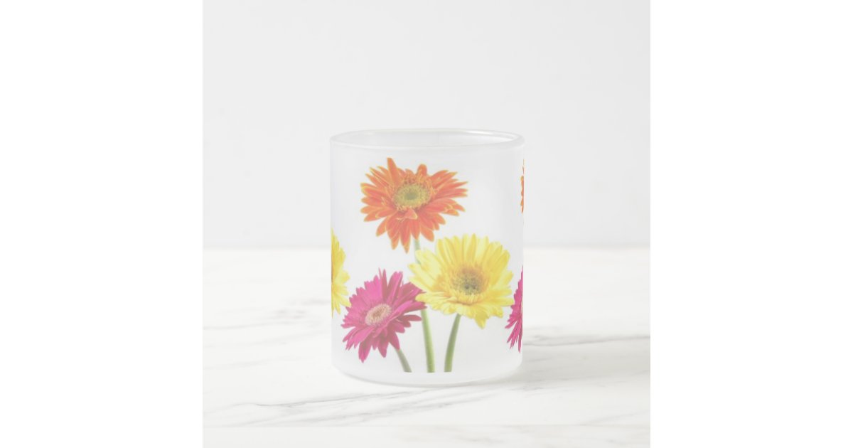 Gerbera Daisies Frosted Glass Coffee Mug Zazzle