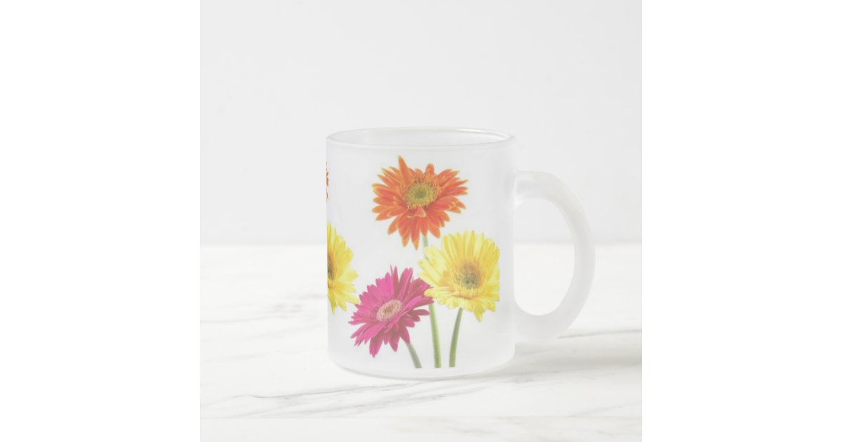 Gerbera Daisies Frosted Glass Coffee Mug Zazzle