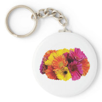Gerbera Daisies Mixed Colors Key Chain