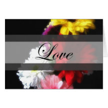 Gerbera Daisy 3 Love Wedding Card