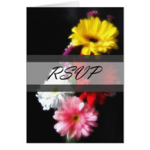 Gerbera Daisy 3 RSVP Wedding Greeting Card