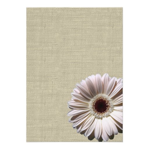 Gerbera Daisy and Lace Country Burlap Wedding Personalized Invites
