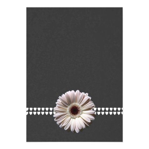 Gerbera Daisy and Slate Grey Bridal Shower Custom Invitation